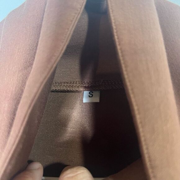 Brown Rust Pullover Funnel Neck Sweatshirt Butter Soft - Picture 4 of 8